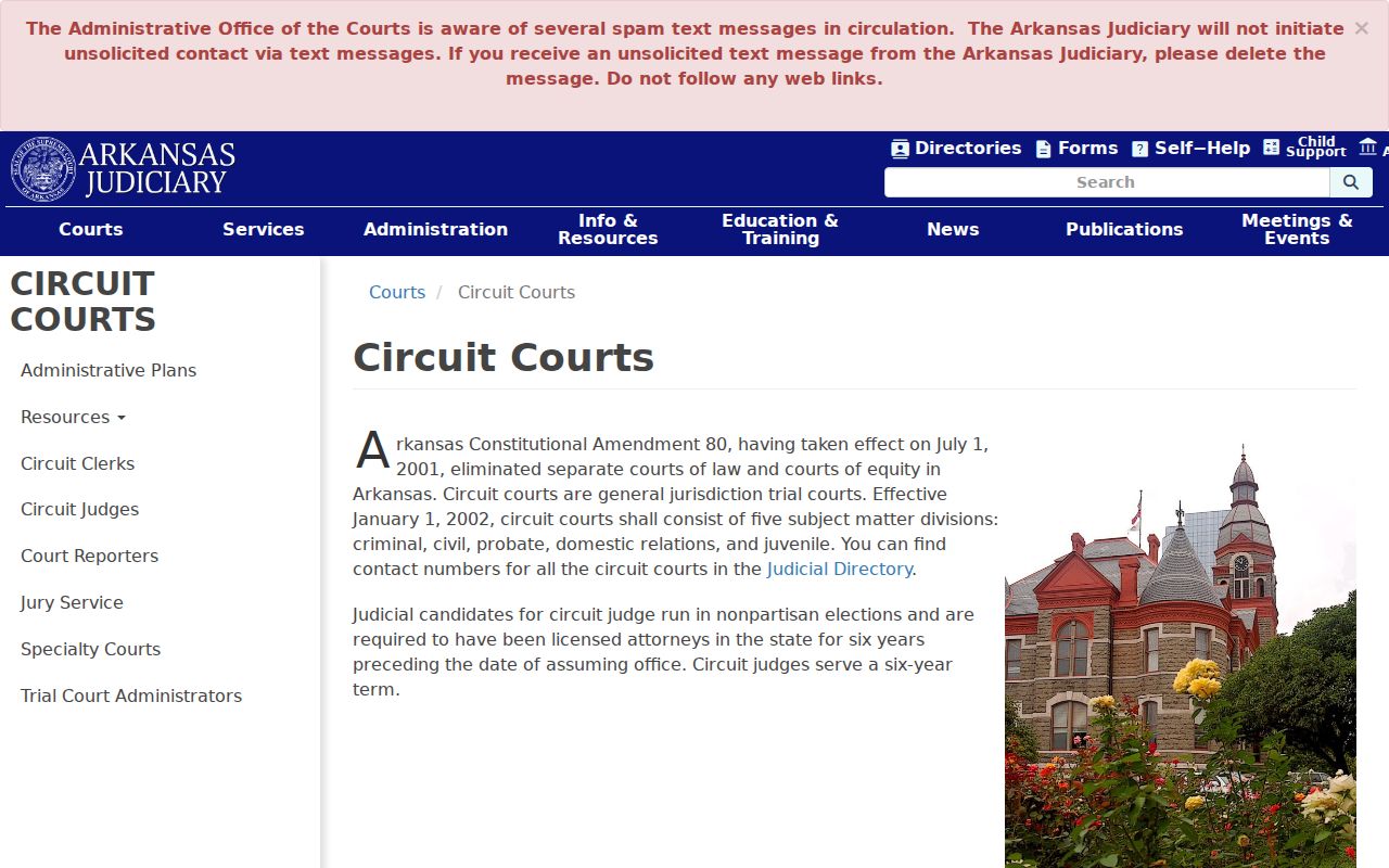 Arkansas Circuit Court overview for Prairie County criminal case records