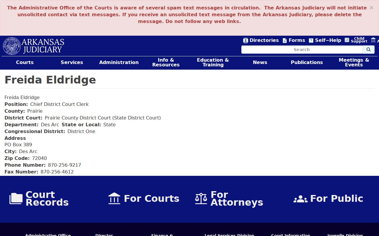Des Arc criminal records district court clerk directory