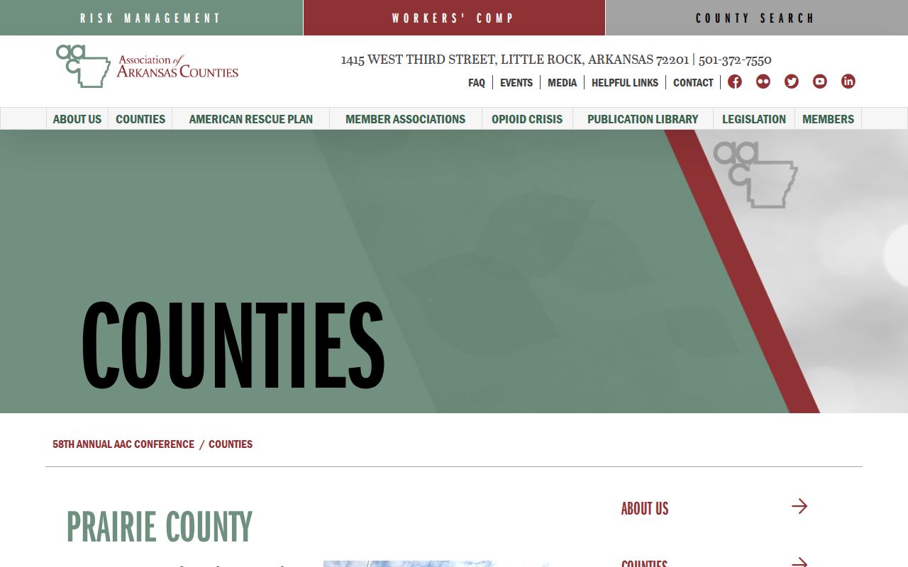 Prairie County courthouse and officials profile